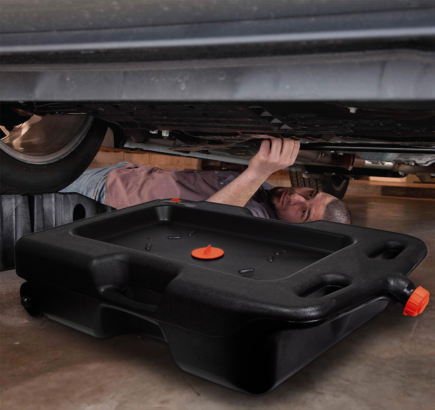 New 15 Gallon Portable Oil Drain Pan S1236 - with | Sold by Uncle Wiener's Wholesale