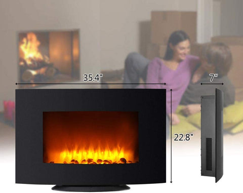 NEW 1500W 35 INCH CURVED FIREPLACE LED HEATER & REMOTE - with | Sold by Uncle Wiener's Wholesale