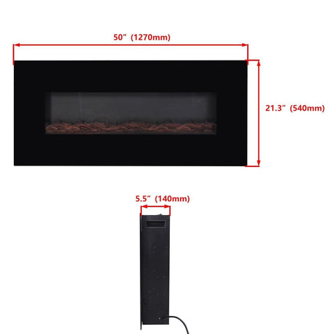 NEW 1500W WALL MOUNT LED FIREPLACE HEATER 50 IN - with | Sold by Uncle Wiener's Wholesale