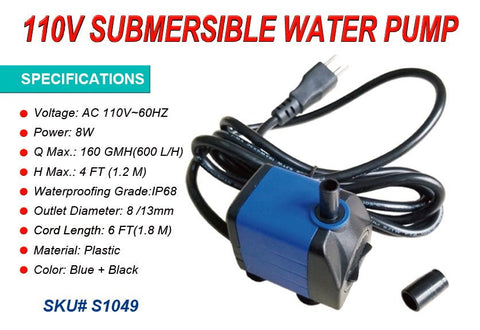 New 15W Submersible Water Pump – Quiet Aquarium, Pond, Fountain Underwater Pump S1049 - with | Sold by Uncle Wiener's Wholesale