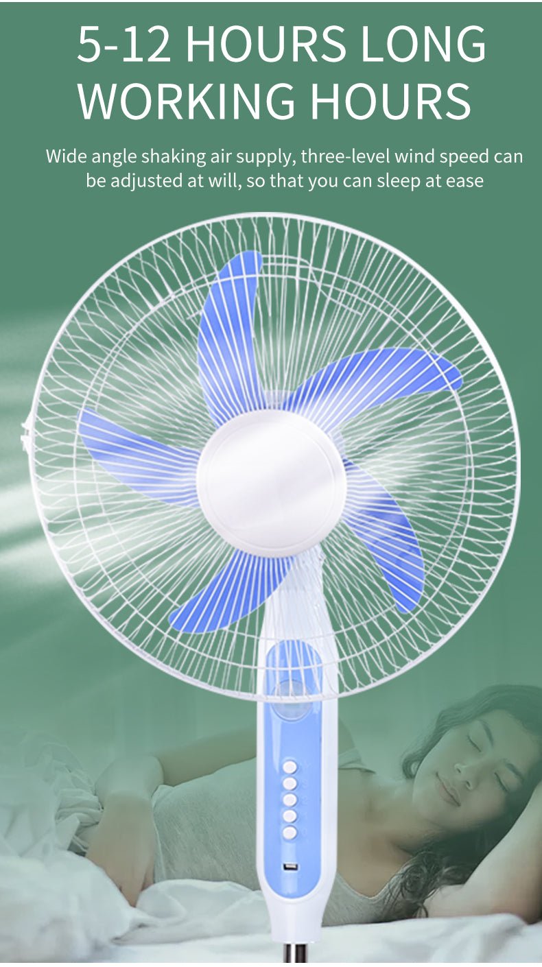 New 16″ Solar Powered Floor Stand Fan 4172023 - with | Sold by Uncle Wiener's Wholesale