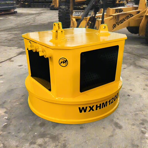 48-Inch Hydraulic Excavator Scrap Magnet WHM1200 – Heavy-Duty Demolition and Recycling Tool