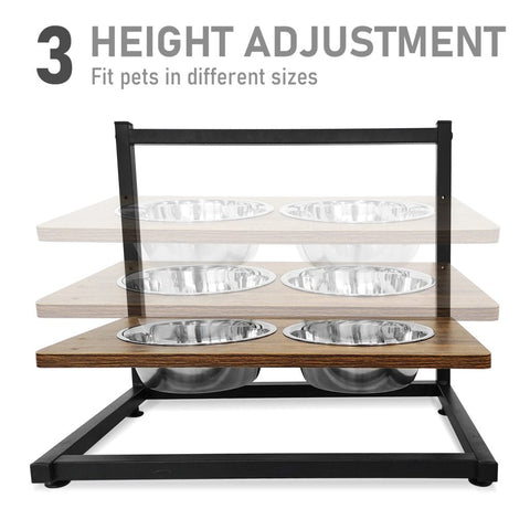 New 2 - Bowl Elevated Dog & Cat Raised Pet Feeder – Adjustable Height, Non - Slip Design 257105 - with | Sold by Uncle Wiener's Wholesale