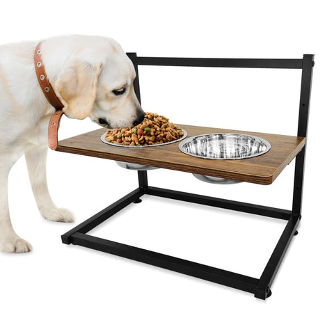 New 2 - Bowl Elevated Dog & Cat Raised Pet Feeder – Adjustable Height, Non - Slip Design 257105 - with | Sold by Uncle Wiener's Wholesale