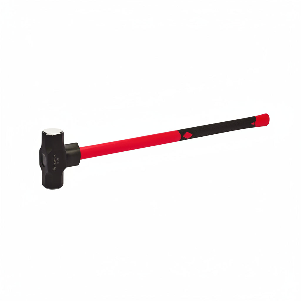 Heavy-duty fiberglass sledge hammer with red and black grip
Full view of 2 LB demolition hammer with steel head
10 LB sledgehammer for construction and demolition
Shock-absorbing fiberglass handle on heavy-duty hammer
Steel head sledgehammer for driving stakes and breaking concrete