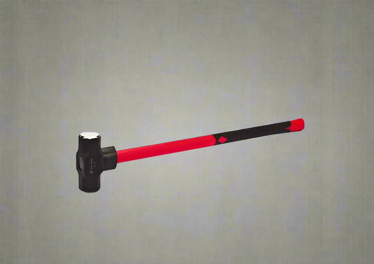 Heavy-duty fiberglass sledge hammer with red and black grip
Full view of 2 LB demolition hammer with steel head
10 LB sledgehammer for construction and demolition
Shock-absorbing fiberglass handle on heavy-duty hammer
Steel head sledgehammer for driving stakes and breaking concrete