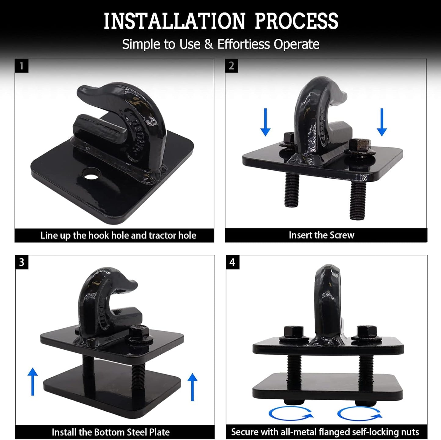 3/8 inch grab hooks with mounting plates and bolts
Heavy-duty tractor grab hooks set for towing and lifting
Grade 70 steel forged hooks with powder-coated finish
Mounting plates with bolts and locknuts for grab hooks
Green tractor grab hooks with bolt-on hardware