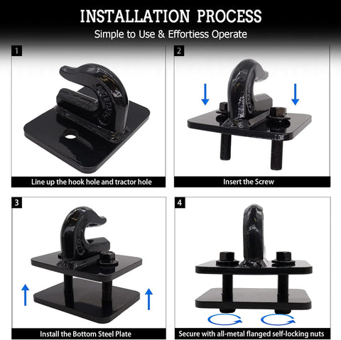 3/8 inch grab hooks with mounting plates and bolts
Heavy-duty tractor grab hooks set for towing and lifting
Grade 70 steel forged hooks with powder-coated finish
Mounting plates with bolts and locknuts for grab hooks
Green tractor grab hooks with bolt-on hardware