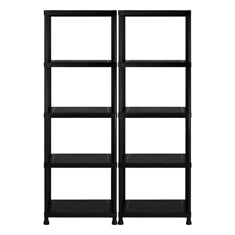 New 2 Pack 5 - Tier Heavy Duty Plastic Garage Shelving Units – Durable Storage Rack Organizer AMPSR06 - with | Sold by Uncle Wiener's Wholesale
