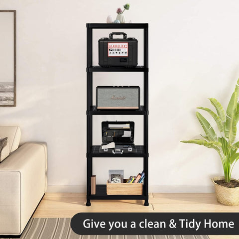 New 2 Pack 5 - Tier Heavy Duty Plastic Garage Shelving Units – Durable Storage Rack Organizer AMPSR06 - with | Sold by Uncle Wiener's Wholesale