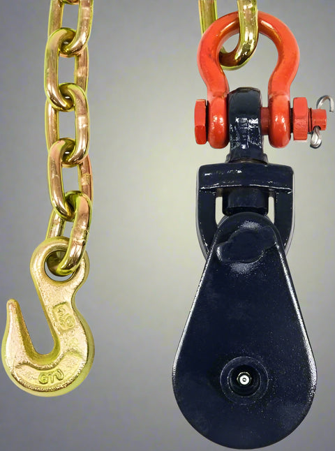 2-ton snatch block with G70 chain and shackle anchor
Heavy-duty towing pulley block with gold chromate chain
Off-road recovery pulley with grab hook and snatch block
Snatch block winch accessory for towing and rigging
Forged steel chain anchor with secure shackle for towing