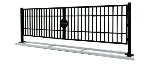 20 FT Galvanized Steel Farm Driveway Gate with Black Powder-Coated Finish – TM18NCC