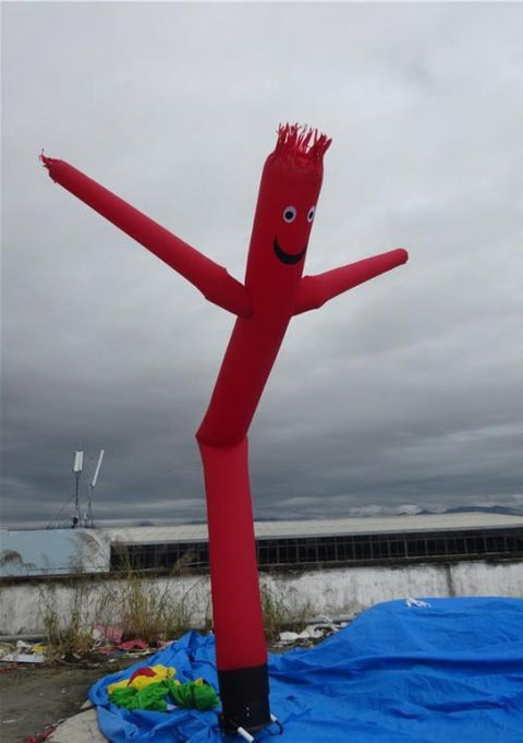 20 FT Inflatable Sky Dancer with Blower – Wacky Waving Man for Outdoor Advertising Colorful inflatable air tube man in red, green, and blue with 18” blower base