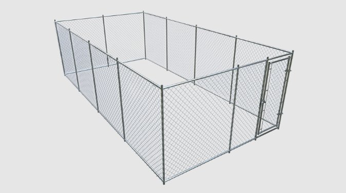 "20x10 chain link outdoor dog kennel enclosure"
"Heavy-duty dog kennel with galvanized frame for backyard"
"Spacious 20ft dog run fence with secure chain link walls"