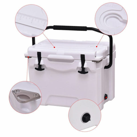 New 20 - Quart Lockable Ice Chest Cooler – Heavy - Duty with Handle for Camping, Fishing & Outdoors 8184351 - with | Sold by Uncle Wiener's Wholesale