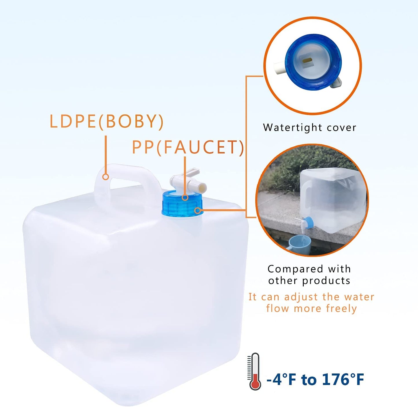 NEW 20L Portable Collapsible Water Container S3096 – BPA - Free Emergency & Outdoor Water Storage - with | Sold by Uncle Wiener's Wholesale