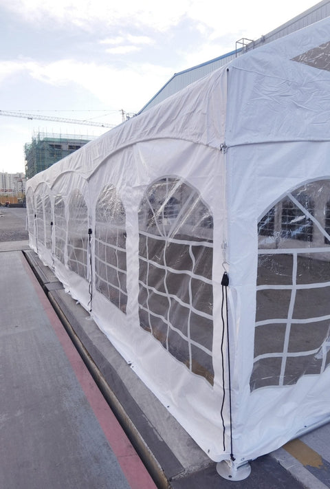 New 20x40 PVC Commercial Grade Transparent Party Tent with Ground Bar β 0W2040 - with | Sold by Uncle Wiener's Wholesale