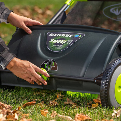 New 21 in Push Lawn Sweeper with Collection Bag – Adjustable Height | SKU: WTS00121 - with | Sold by Uncle Wiener's Wholesale