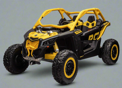 Can-Am Maverick 24V Ride-On UTV – Orange White 2-Seater
200W Brushless Motor UTV for Kids – Front View
24V Ride-On UTV with Remote and Suspension
Dual-Seater Kids UTV – Red White Can-Am Style
Can-Am Maverick Ride-On with Off-Road Tires for Kids