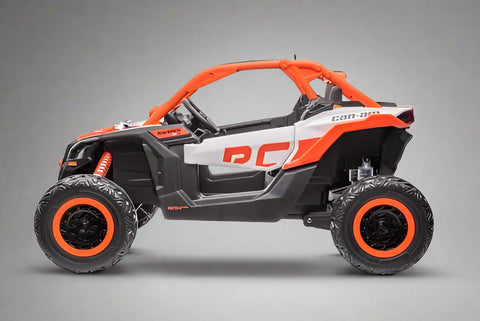 Can-Am Maverick 24V Ride-On UTV – Orange White 2-Seater
200W Brushless Motor UTV for Kids – Front View
24V Ride-On UTV with Remote and Suspension
Dual-Seater Kids UTV – Red White Can-Am Style
Can-Am Maverick Ride-On with Off-Road Tires for Kids