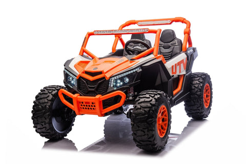 NEW 24V Deluxe UTV Ride - On – 4WD Kids Electric Car - with Orange & White | Sold by Uncle Wiener's Wholesale