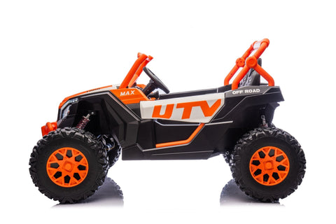 NEW 24V Deluxe UTV Ride - On – 4WD Kids Electric Car - with Orange & White | Sold by Uncle Wiener's Wholesale