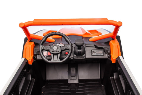 NEW 24V Deluxe UTV Ride - On – 4WD Kids Electric Car - with Orange & White | Sold by Uncle Wiener's Wholesale