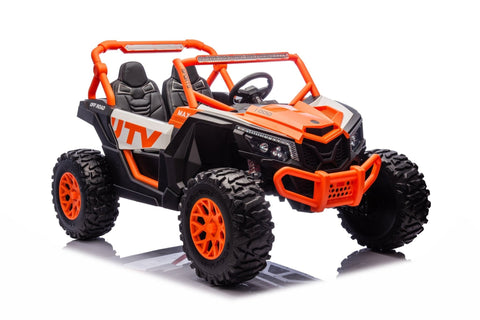 NEW 24V Deluxe UTV Ride - On β 4WD Kids Electric Car - with Orange & White | Sold by Uncle Wiener's Wholesale