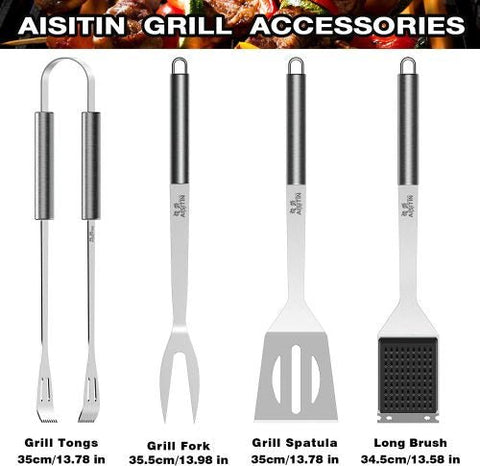 “Complete 25-piece BBQ tool set in stainless steel with case”
• “Outdoor grill tools set with spatula, tongs, fork, and accessories”
• “Camping BBQ kit tools for outdoor grilling”