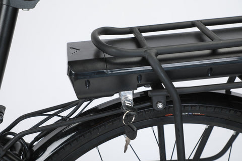 28 inch electric city cruiser bike – side view
350W rear hub motor close-up on e-bike
Lightweight aluminum e-bike with step-through frame
Display panel and handlebar view of electric bike
21-speed electric commuter bike on city road