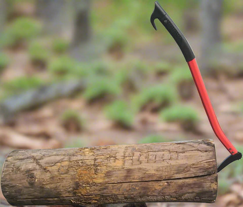 28-inch red-handled hookaroon log lifting tool
Close-up of boron steel hook with toothed edge
Person lifting firewood using ergonomic hookaroon
Firewood tool with non-slip grip and curved hook
Log grabber tool for outdoor stacking and handling