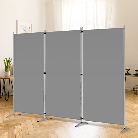 3-panel gray office privacy divider with freestanding base
Foldable room divider screen 8.64 FT x 6 FT for home or office
Modern freestanding partition for workspace or studio
Gray folding privacy panel for shared spaces