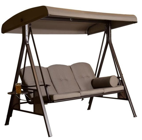 New 3 - Person Outdoor Swing with Canopy – Padded Hammock Porch Swing with Metal Frame & Gazebo Style Shade CS18006 - with | Sold by Uncle Wiener's Wholesale