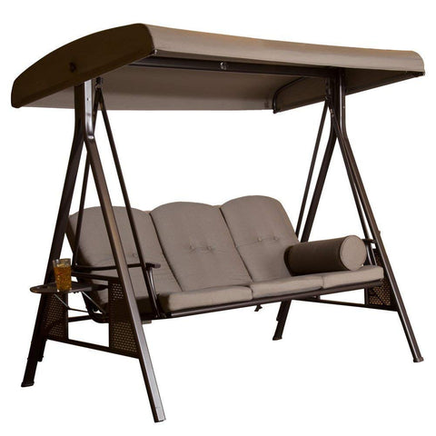 New 3 - Person Outdoor Swing with Canopy – Padded Hammock Porch Swing with Metal Frame & Gazebo Style Shade CS18006 - with | Sold by Uncle Wiener's Wholesale