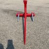 Red 3-point gooseneck hitch with bale spear mount
Tractor trailer hitch attachment with hay spear slots
Reinforced hitch frame for Conus 2 and Conus 1 spear placement
3-point trailer hitch attachment mounted on tractor
Spear holes and 2β trailer receiver on attachment frame