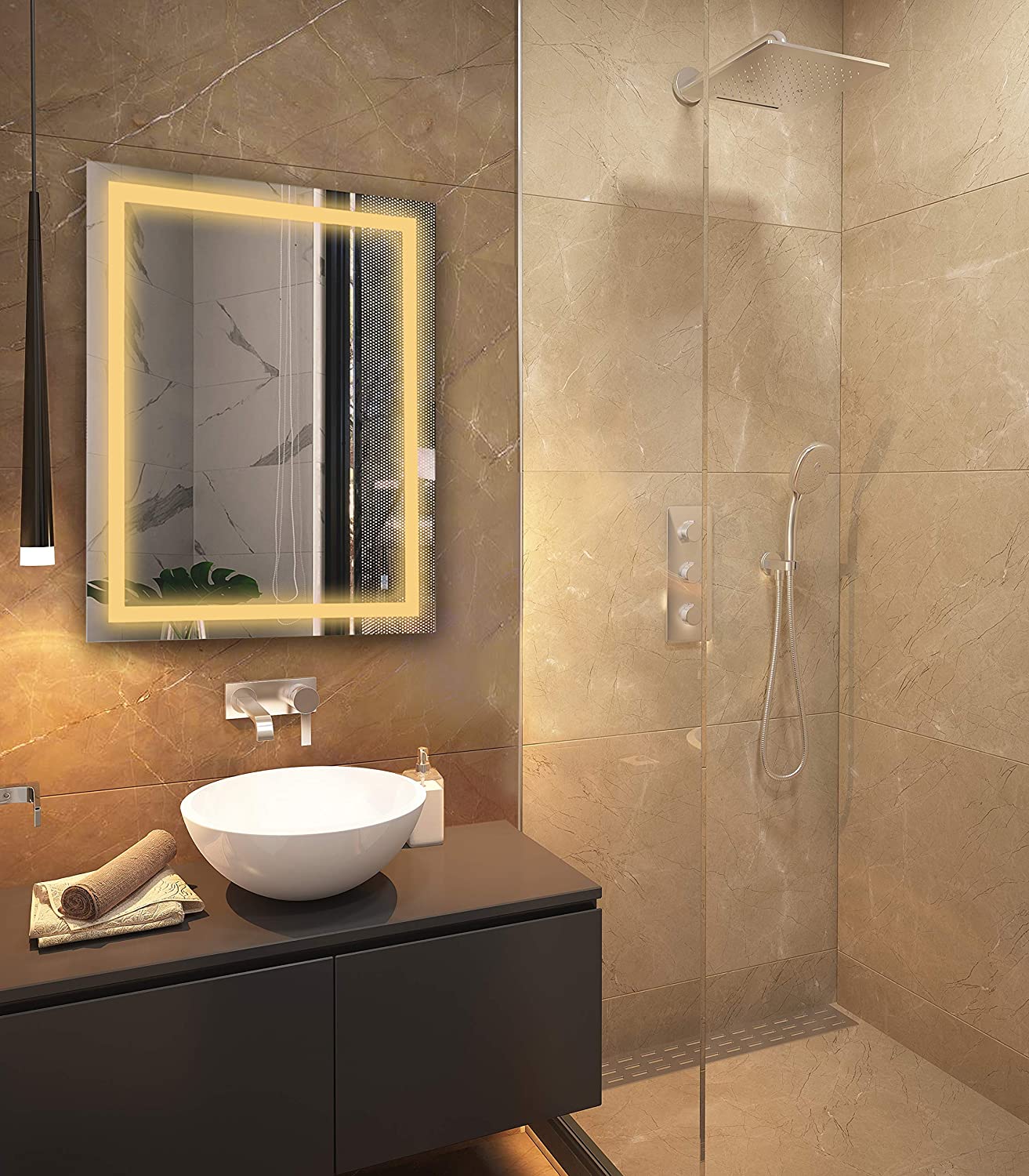 New 30 x 36 Inch LED Lighted Vanity Mirror with Anti - Fog – Wall - Mounted Bathroom Makeup Mirror 115203 - with | Sold by Uncle Wiener's Wholesale