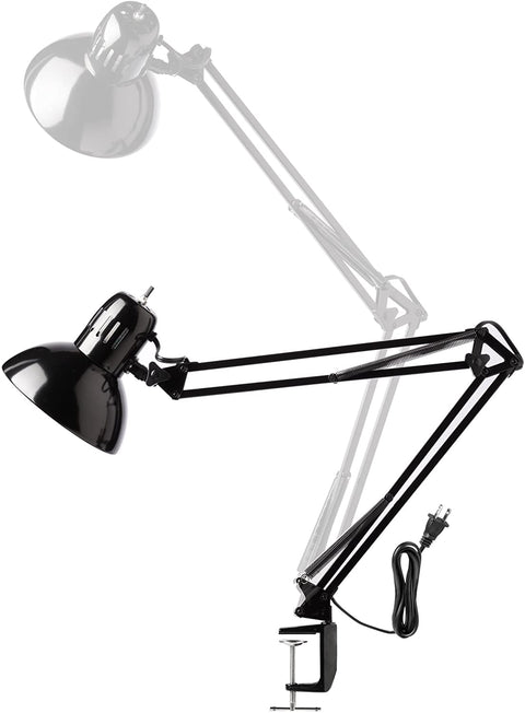 New 32 - Inch Electric Desk Lamp with Metal Swing Arm – Black (Model 56963) - with | Sold by Uncle Wiener's Wholesale