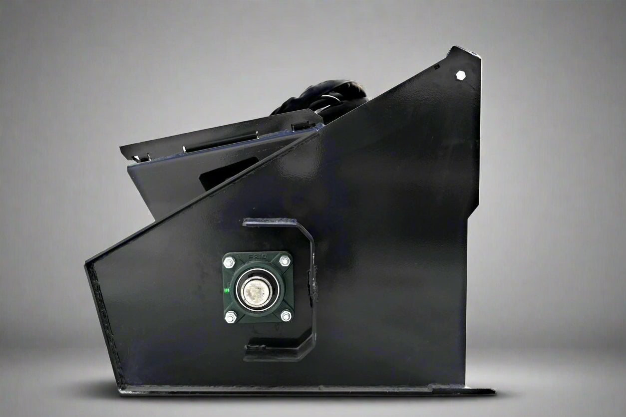 "Heavy-Duty Skid Steer Concrete Mixer – 32 SQFT Hydraulic Bucket"
Angle View: "32 SQFT Concrete Mixer Bucket with 18HP Hydraulic Priming Pump"
In Use: "Skid Steer Mixer Attachment Pouring Cement at Construction Site"
Steel Interior View: "Reinforced Steel Construction Mixer Bucket Interior"