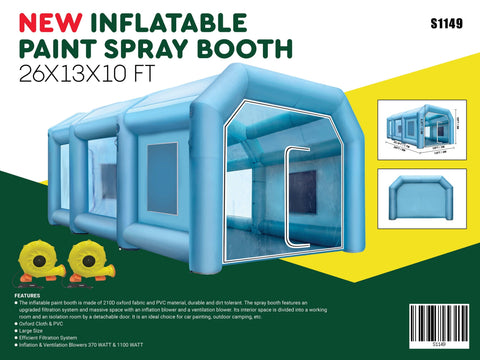 NEW 32ft Inflatable Autobody Spray Paint Booth S1199 - with | Sold by Uncle Wiener's Wholesale