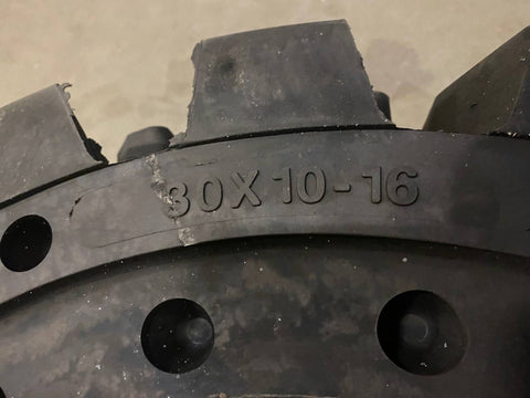 Solid R4 Flat-Free Skid Steer Tire with Pre-Mounted Rim
Close-Up of Heavy-Duty Tread Design on Skid Steer Tire
Flat-Free 12x16.5 R4 Tire for Construction Equipment
10x16.5 R4 Solid Skid Steer Tire with Bolt-On Rim
Skid Steer Tires Ready for Installation