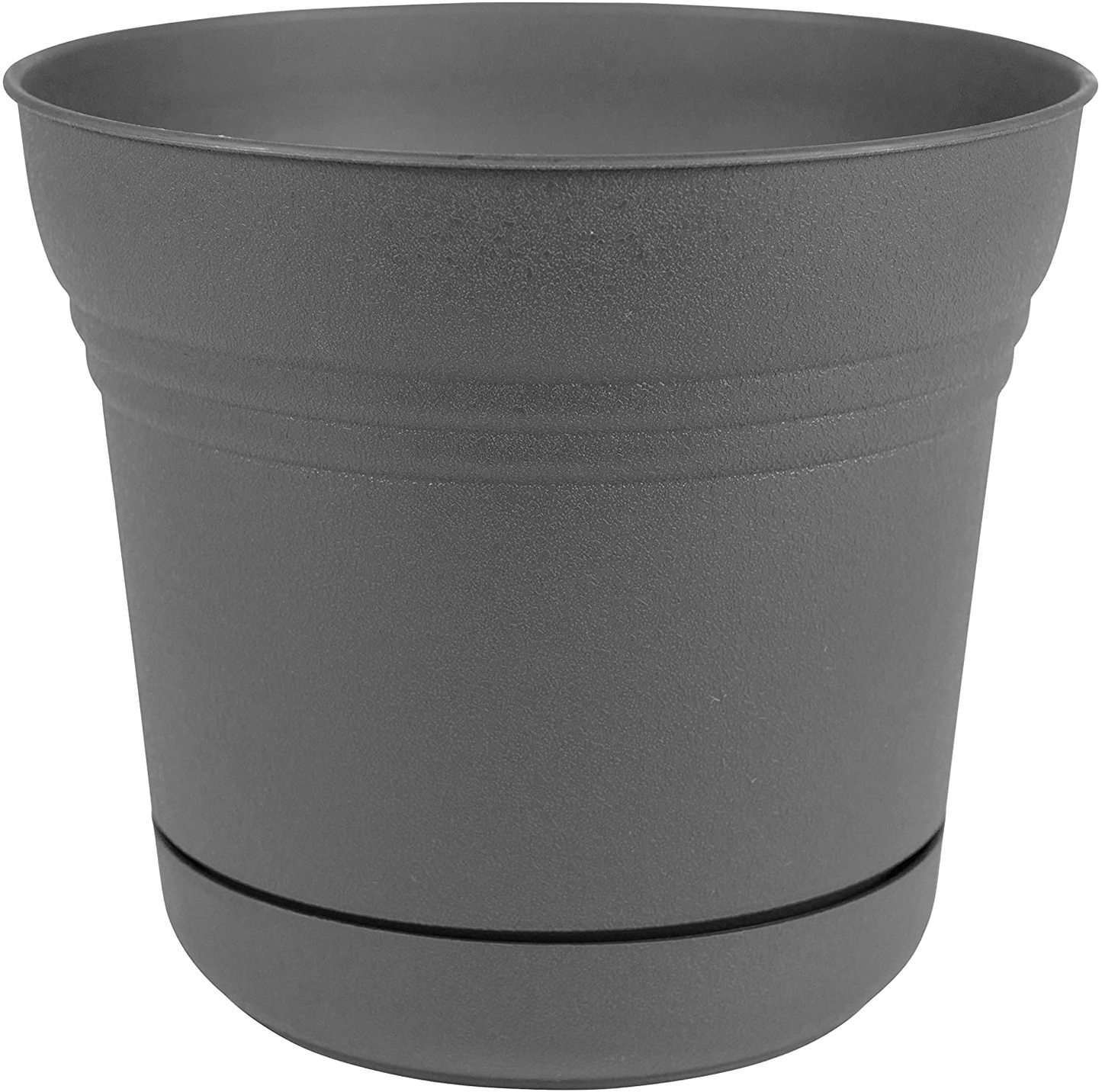 "4-Piece Flower Pot and Saucer Set Gray Plastic Planters"
"Durable Gray Plastic Pots for Indoor and Outdoor Plants"
"Stackable Modern Gray Flower Pots with Saucers"
"Flower Pot Kit 5 7 10 12 Inch Sizes with Drainage Holes"
"Weather-Resistant Lightweight Planters with Matching Saucers"