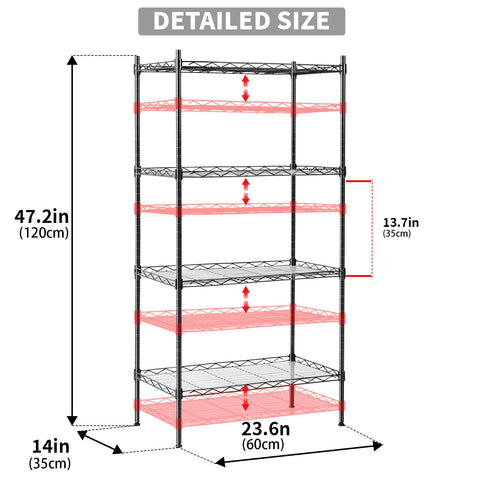 NEW 4 Level Black Metal Storage Shelf AMHWS499 - with | Sold by Uncle Wiener's Wholesale