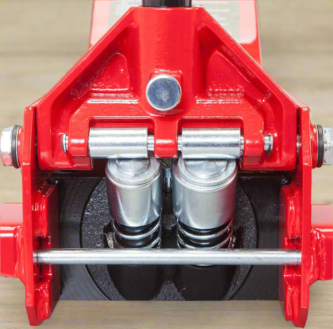 4 Ton Dual Piston Hydraulic Jack β Full Side View in Red
Low Profile Floor Jack β Close-Up of Pump and Wheels
Heavy-Duty Hydraulic Jack β Front View with Wide Frame
Dual Piston Jack β Rubber Pad and Lift Saddle Detail
Hydraulic Floor Jack β In Use with Car for Lifting Demonstration