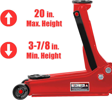 4 Ton Dual Piston Hydraulic Jack β Full Side View in Red
Low Profile Floor Jack β Close-Up of Pump and Wheels
Heavy-Duty Hydraulic Jack β Front View with Wide Frame
Dual Piston Jack β Rubber Pad and Lift Saddle Detail
Hydraulic Floor Jack β In Use with Car for Lifting Demonstration