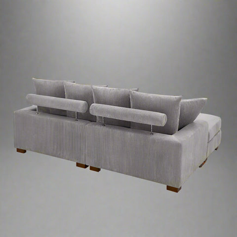 4-Piece Corduroy Sectional Sofa in Dark Gray with Reversible Chaise
Light Gray Corduroy Sectional Sofa – Compact Modern Design
Corner Sectional Sofa with Plush Ribbed Upholstery
Modern 4-Piece Sofa Set with Reversible Layout Options
Living Room Sofa Set – Medium Firm Corduroy Upholstery