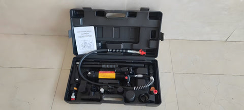 4 Ton Hydraulic Porta Power Kit with attachments and carry case
Auto body frame straightener tool set for car and truck repairs
Heavy-duty hydraulic lift and push tools for garage frame alignment