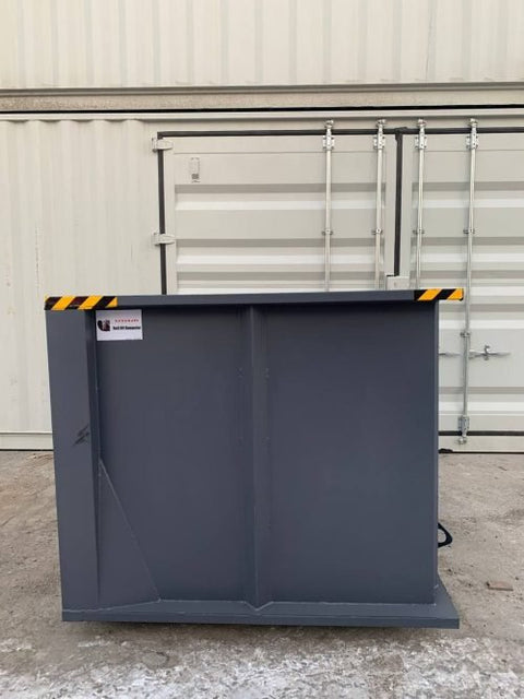 “4-yard steel scrap bin with forklift pockets”
“Heavy-duty metal debris dump box for recycling”
“Industrial black powder-coated dump container”
“Side view of steel debris bin – 4 yard capacity”