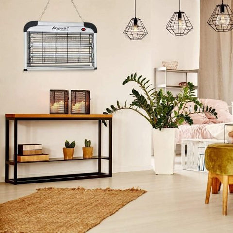 40W Electronic Bug Zapper – Front View
UV Insect Killer for Indoor and Outdoor Use
Bug Zapper Mounted on Wall in Home
Commercial Fly Trap with UV Light
High-Voltage Electric Grid Close-Up
Bug Zapper in Kitchen Environment
Removable Tray for Easy Cleaning