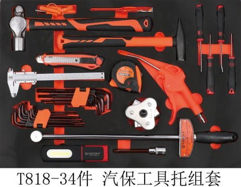 Front view of 421-piece mechanic tool cabinet with drawers
Drawer open showing organized socket tray
Tool tray with wrenches and pliers inside cabinet
Rolling steel tool cabinet with side handle
Heavy-duty mechanic tool trolley with casters