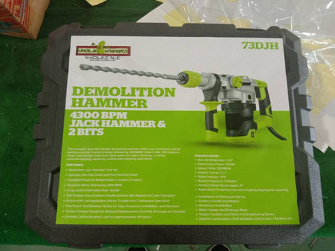 New 4300 BPM Rotary Demolition Hammer – Heavy Duty SDS - Max Concrete Breaker Drill 73DJH - with | Sold by Uncle Wiener's Wholesale